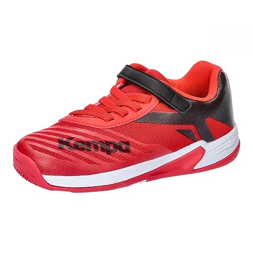 Kempa Jungen Unisex Kinder Wing 2.0 Junior Handballschuhe, Sportschuhe, Turnschuhe, schwarz/rot, 34 EU