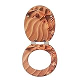 SAINOS,WC Sitz mit Absenkautomatik,Toilettendeckel aus Holz,Stabile Qualität,Einfache Reinigung