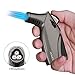 TOPKAY Torch Lighter, Cigar Lighter, Pipe Lighter, Adjustable Jet Flame Torch Lighter, Windproof Refillable Butane Gas Torch Lighter with Cigar Punch, Zinc Alloy Material (Sold Without Gas)