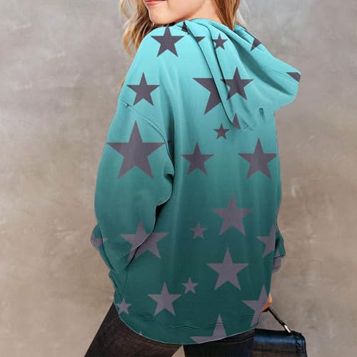 Girls Hoodies Cute Star Pattern Hoodies for Teen Girls Oversized Long Sleeve Fall Hooded Sweatshirt with Pockets3