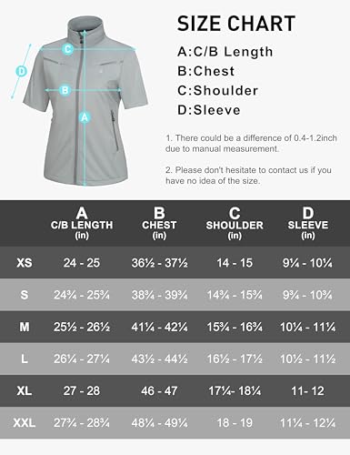 Little Donkey Andy Jaqueta feminina de manga curta à prova de vento leve para golfe, caminhadas, cor