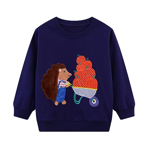 Image of HILEELANG Toddler Boy Sweatshirts Crewneck Long Sleeve Pullover Cotton Graphic Christmas Clothing