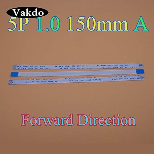 Lysee Mobile Phone Flex Cables - 2-500pcs FFC FPC flat flexible cable 1.0mm pitch 5 pin Forward Length150mm Width 5pin 5p 6mm Ribbon Flex Cable type A - (Color: 500pcs)