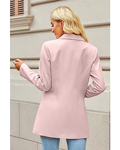 luvamia Blazers for Women Business Casual Long Blazer Jackets Dressy Work Professional Office Outfits Lapel Pockets