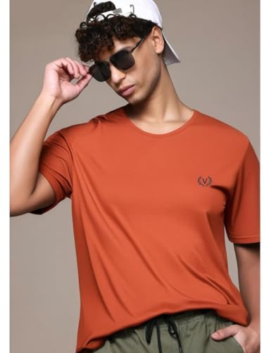 Image of Mack Jonney Regular Solid Cotton Blend V Neck T Shirt for Men