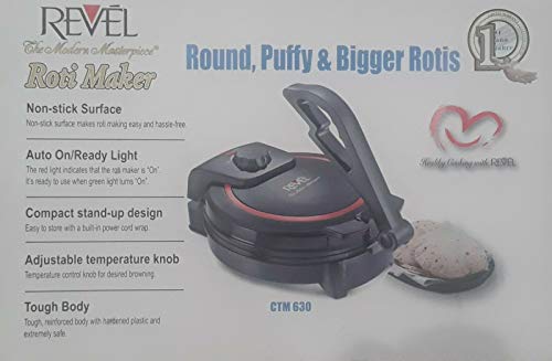 WGC Revel Roti CTM 630 Tortilla Flatbread Maker with Temperature Control, 10-Inch, Black