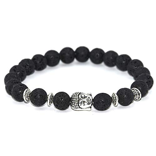 Steinarmband, Naturstein -Perlenarmband Mode Separate Perlen Vulkansteinkopf Perlen Elastisches Armband Personalisierte Kleidungszubehör