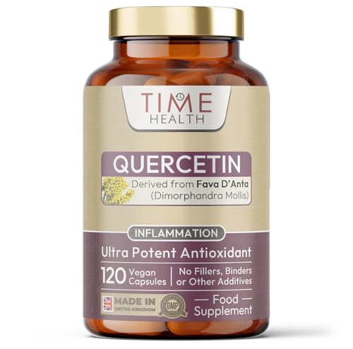 Quercetin Capsules - Naturally Derived - Maximum Antioxidant Action - UK Made - Free from Synthetic Additives - Vegan - Pullulan (120 Capsule Pouch)