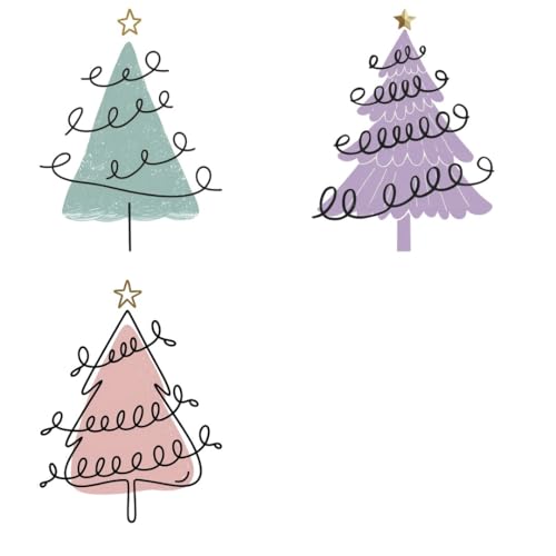 Minimalist Christmas Tree Sublimation Iron Transfer Patch Heat Transfer Sticker Vinyl Design Iron Applique T-Shirt Clothing DIY Craft Applique Clothing Decoration (P2)