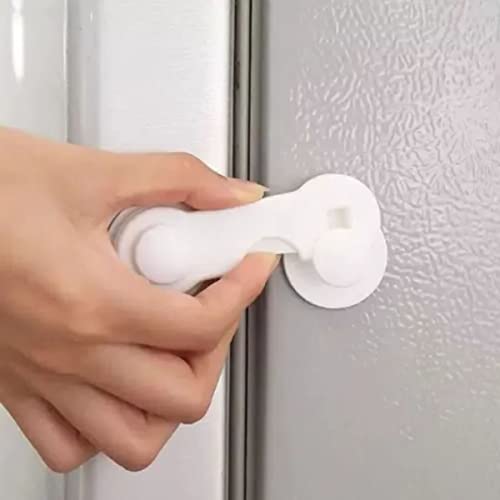 Trava para Armários Weemsbox Kit 2 Peças Gavetas Portas Móveis Segurança (Branco)