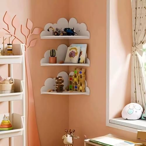 Étagère d'angle pour présentation murale en forme de nuage pour chambre de bébé - 3