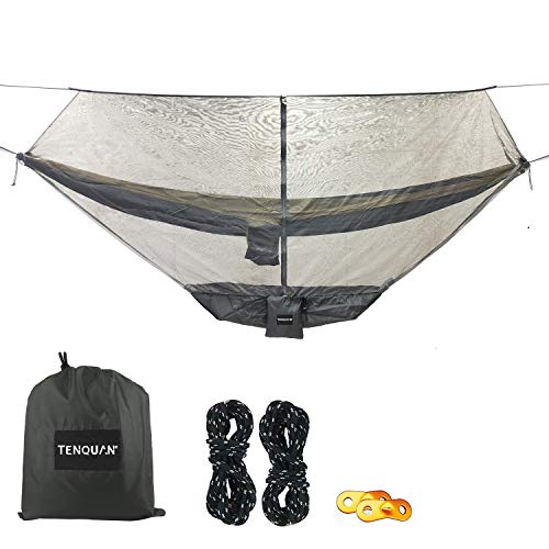 TENQUAN Klamboe Bug Net voor Camping Hangmat - 360° Bescherming Perfect Mesh Netting Houdt No-See-Ums, Muggeninsecten Uit Net Met Opberglade voor Hangmat Camping - Past op bijna alle Hangmatten