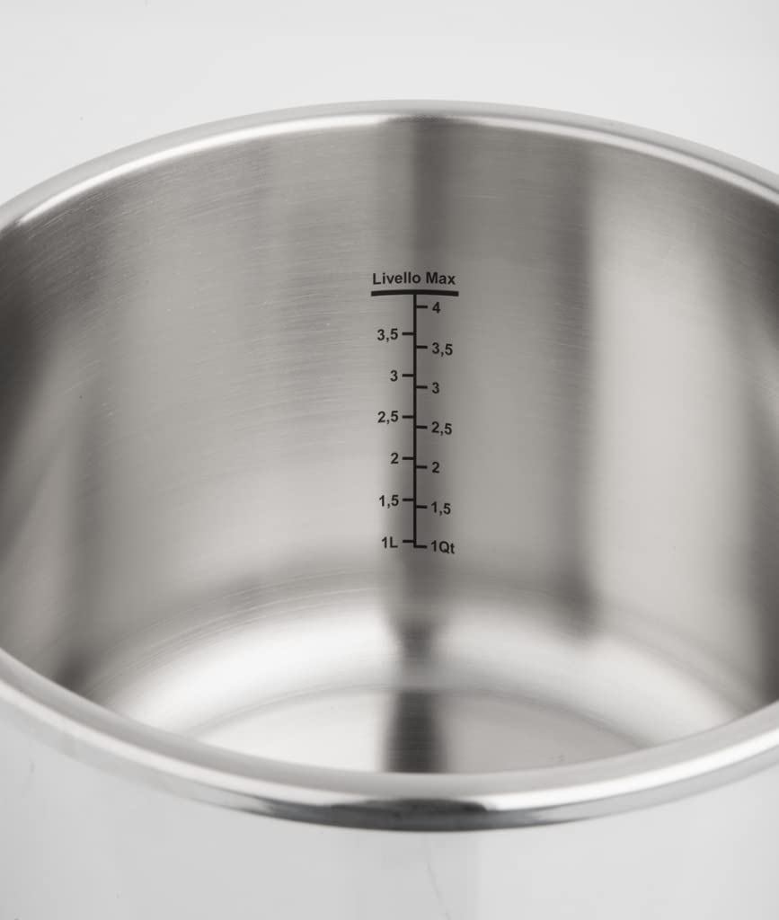 Barazzoni Pentola a Pressione Dual System Facile, capacità 4,5lt, ø 22cm, Acciaio Inox 18/10, Made in Italy, 4.5 Litri, Inossidabile