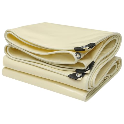 Lona impermeable beige de PVC reforzada con ojales de 1x1 m 2