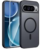 FNTCASE for Google Pixel 10 Pro XL Case: for Pixel 9 Pro XL Case | Magnetic Matte Shockproof Rugged Translucent Phone Cover - Military Grade Drop Proof Sturdy Slim Protective Cases (6.8 inch/Black)