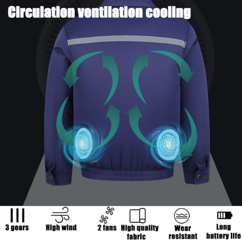 Kuchofuku Air-Conditioned Work Jacket, Kuchofuku Fan-Cooled Casual Jacket with 10000mah Power Bank & 2PCS Fan2
