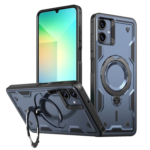 PanXCase Cover per Samsung Galaxy A07 - Custodia Militare Supporto Anello Metallo Ruotabile 360° Magnetica Military Armor Antiurto Protezione Case (Blue)