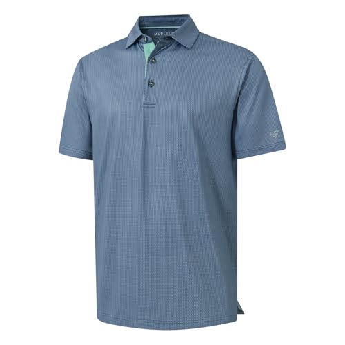 Image of M MAELREG Mens Golf Shirt Short Sleeve Dry Fit Print Moisture Wicking Performance Patterns Collared Polo Shirt