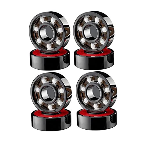 SUOFEILAIMU 8Pcs Skateboard Wheels Ceramic Skateboard Bearing for Skates 608 Hybrid Ceramic Ball Roller Skate Bearings