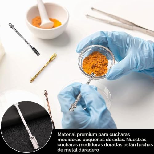 Miniatura 7 de 10 Paquete Mini Cuchara Nasofaríngea De Metal Para Medicamentos Y Muestreo De Laboratorio, Medidora Para Sal Y Especias En Viales 5 Colores