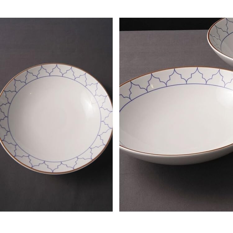 Piatti Cena Ristorante dell'hotel Stoviglie in ceramica Ciotola profonda rotonda Piatto freddo Piatto caldo Ciotola grande Piatto speciale Piatto da esposizione Forniture Per Feste(9.5inch)