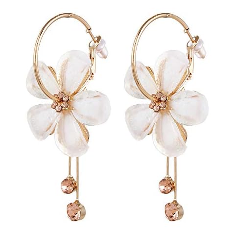 YouBella Gold Plated Drop Earrings for Women (Off-White)(YBEAR_31191) Cover