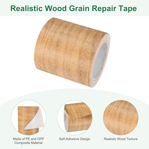 Image of M METERXITY 2-Roll Wood Grain Repair Tape, 2.24in x 15ft Textured Realistic Self-Adhesive Wood Floor Tape Contact Paper for Furniture /Floors /Home [Wheat Maple]