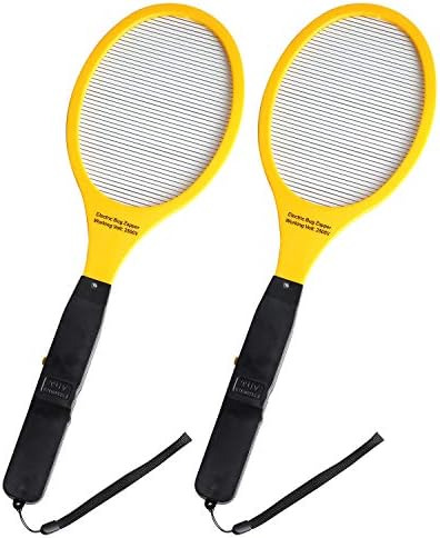 Aomryom Electric Bug Zapper Fly Swatter Zap Catcher 2500V, Handheld Zapping Racket Killer, Kills Mosquito Swat Wasp Hornet Bee Flyswatter Insect Exterminator, Batteries Not-Included, 2 Pack