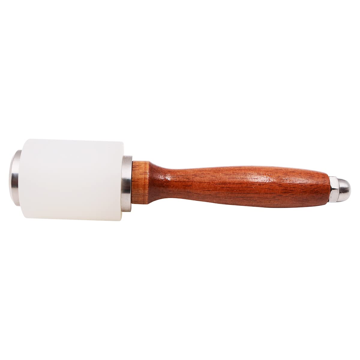 WANGCL Martillo de cuero de nailon, herramienta para coser cuero vacuno con mango de madera, 21 cm, 0.35 kg