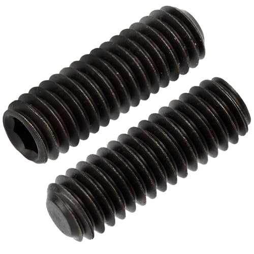 AERZETIX - NV17535 - Juego de 8 Tornillos sin cabeza M4x12mm con punta plana - huella hexagonal HEX 2 a 6 lados hueca - en acero - color negro