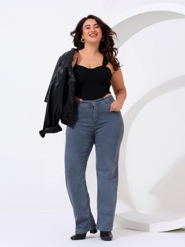 Image of Nifty Women's High Rise Denim Stretchable Straight Fit Plus Size Jeans
