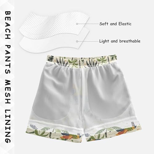 ALAZA Elephant Palm Tree Indian Boys Quick Dry Beach Board Shorts Kids Swim Trunks Bathing Suit Swimsuit 2T4