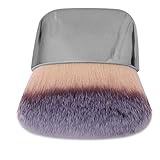 Sonew Make-up-Pinsel, Weiche Faser für Rouge-Puder, Hohe Elastizität mit Kurzem Haar-Design, für Nass-Trocken-Creme-Make-up-Anfänger und Profis mit Doppeltem Verwendungszweck (SILVER)