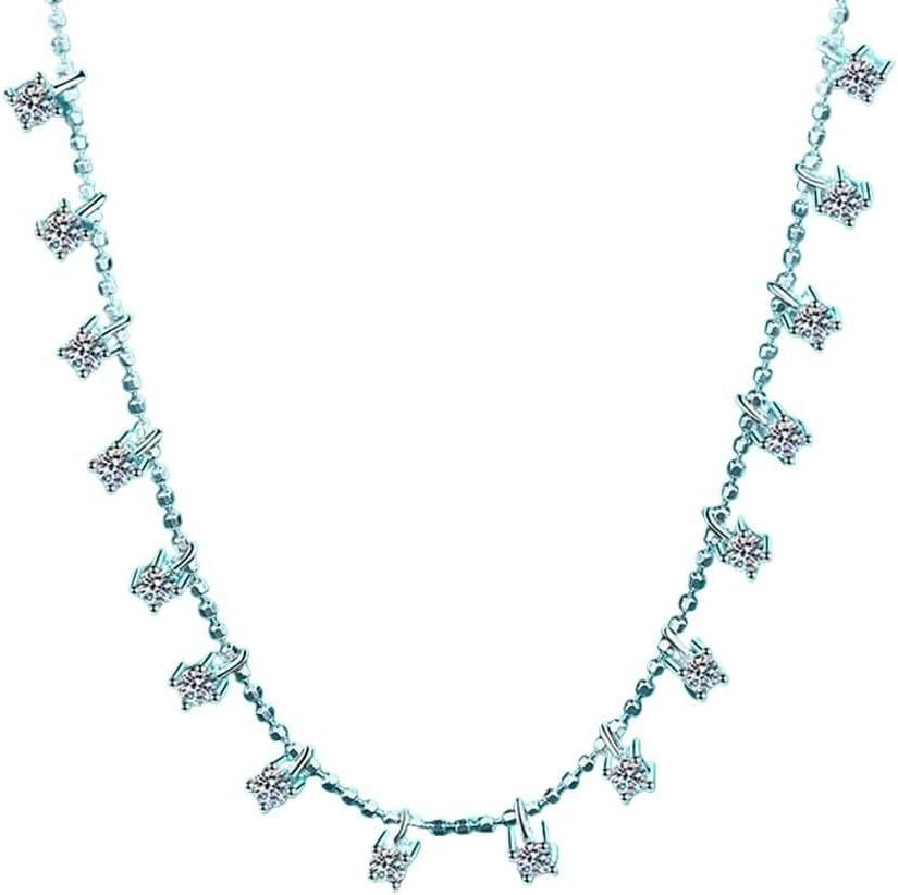 Colliers pour femmes en argent 925 le cadeau idéal avec moissanite 4mm
