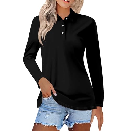 Chemise grande taille femme noire décontractée à manches longues pour le quotidien