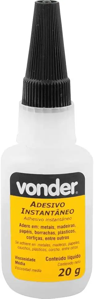 Vonder, Adesivo Instantâneo Cianoacrilato, Industrial, 20 g.