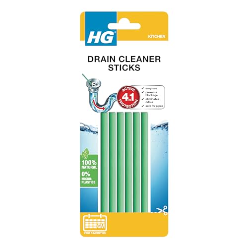 HG Drain Unblocker Drain Sticks Powerful Cleaner Sink Unblocker pack of 6