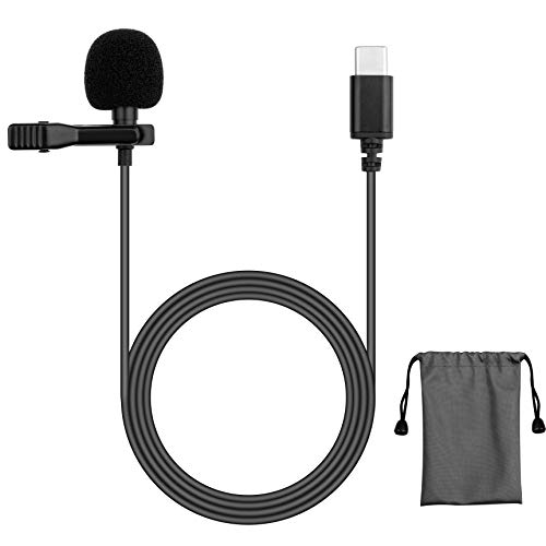 USB C Microphone Lavalier Lapel Mic Compatible with MacBook Pro Air Computer Android Samsung S20 S10 Google Pixel 3 4 XL for Zoom Call Meeting YouTube Record