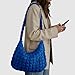 RM ROOMERS Large Quilted Tote Bag for Women - Lightweight Puffer Shoulder Bag with Adjustable Strap, Nylon Crossbody Purse for Work Travel Gym Mom, Fashion Bubble Design Carryall Handbag - Klein Blue