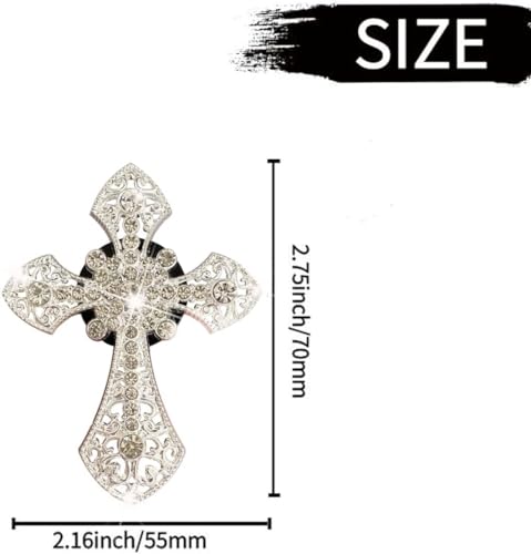 Image of 4Pcs Bling Cross Air Vent Clips,Crystal Car Vent Clip,Interior Accessories,Air Fresheners Vent Clips Car Diffuser Vent Clip Rhinestone Diamond Cross Car Decoration Car Interior Decor Car Accessorie