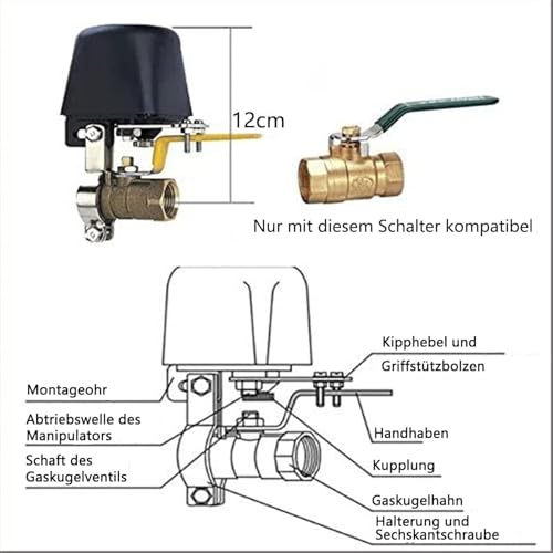 UseeLink Smart Wasserventil, Zigbee Ventilsteuerung, Bewässerungssteuerung, Wasserabsperrventil, kompatibel mit Alexa und Google