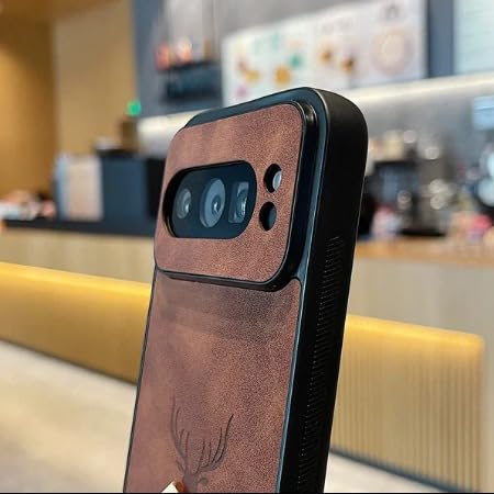 Image of MILLION CASES Back Cover Case for Google Pixel 9 Shockproof Protective Deer Embossed PU Leather Case for Men & Boys(Brown)