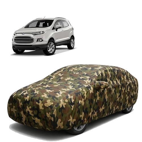Image of Sulfar 100% Waterproof Car Body Cover Compatible with Mirror for Ford Ecosport with Long Lasting Durable Material (Triple Stitched, Full Bottom Elastic, Camouflage Army)