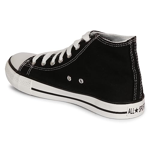 Image of MOZAFIA Men's High-Top Canvas Sneakers - Stylish, Comfortable Lace-Up Casual Shoes, Durable Fashion Streetwear Kicks.