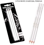 3 Pack Professional White Charcoal Pencils Set Sketch Highlight Colored Pencils Drawing Set Art Painting Supplies Pencils for Drawing, Sketching, Shading, Blending Chalk Pencils for Beginners Artist