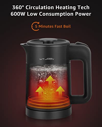 Wtjmov SM-6101 0.6L Small Electric Tea Kettle Lightweight, 20 Ounce Double Wall Hot Water Boiler Stainless Steel Auto Shut-Off, 120V Portable Travel Electric Kettle Fast Boil thumb #4