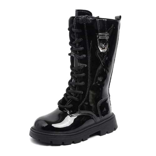 Bottes d'hiver enfant noires pour garçon et fille avec doublure chaude