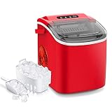 Ice Maker Machine Countertop, 26 lbs in 24 Hours, 9 Cubes Ready in 6 Mins, Self-Cleaning, Portable I