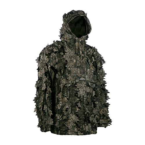 Image of North Mountain Gear Leafy Camo Hunting Jacket - Lightweight 1 /2 Zip Hoodie with Hood & Pouch