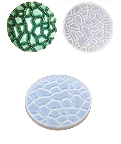 Image of SNOOGG Pack of 2 ZB Round Silicone Molds for Epoxy Resin Art, DIY Casting, Making Coasters, Home Decoration, Cup Mats, and Customized Craft Projects